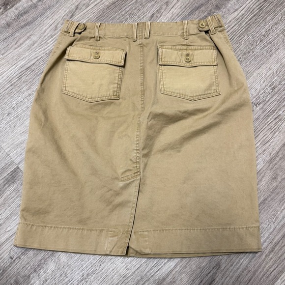J.Crew City Fit Khaki Utility Skirt Size 12 Tan Cotton Blend Stretch 77388 - Picture 2 of 9